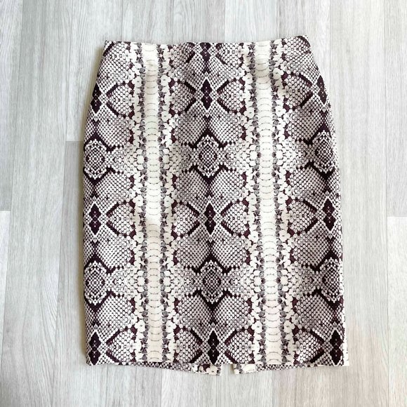 J. Crew No. 2 Pencil Skirt in Snake Print Size 6